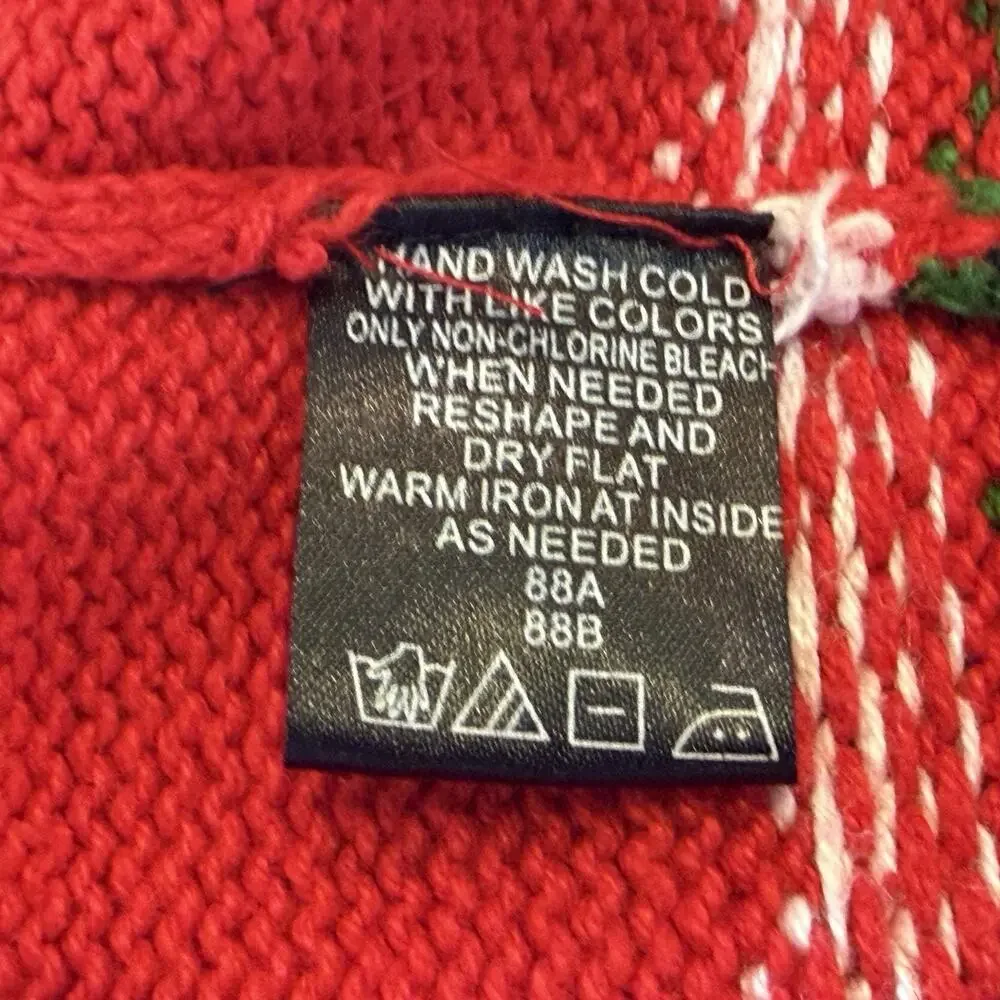 Designers‎ Originals Studio Joy Christmas Sweater Cardigan Sz PS Red Snowman Zip